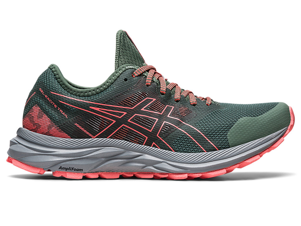 Women's Asics Gel-Excite Trail Trail Running Shoes Dark Green | 9274-BXZTW