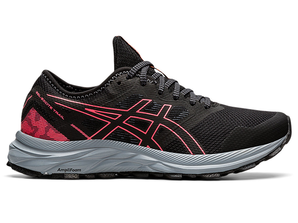 Women's Asics Gel-Excite Trail Walking Shoes Black / Coral | 7198-XCHSB