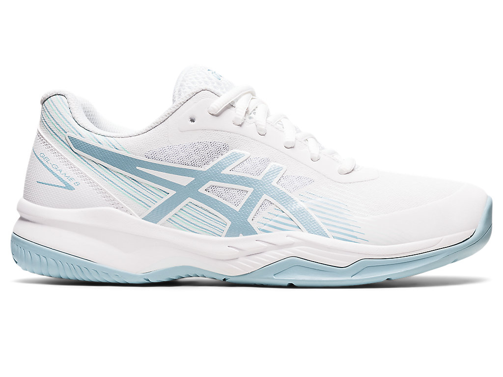 Women's Asics Gel-Game 8 Tennis Shoes White / Blue | 5048-ITPKH