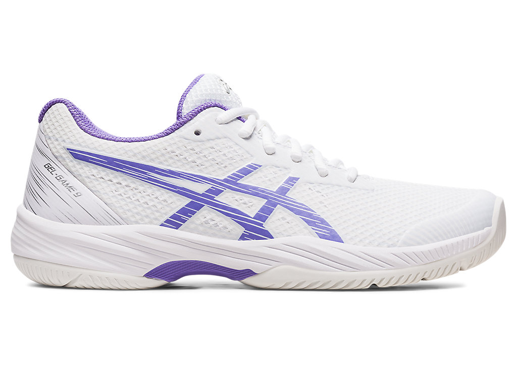 Women's Asics Gel-Game 9 Tennis Shoes White | 5347-GXKWL