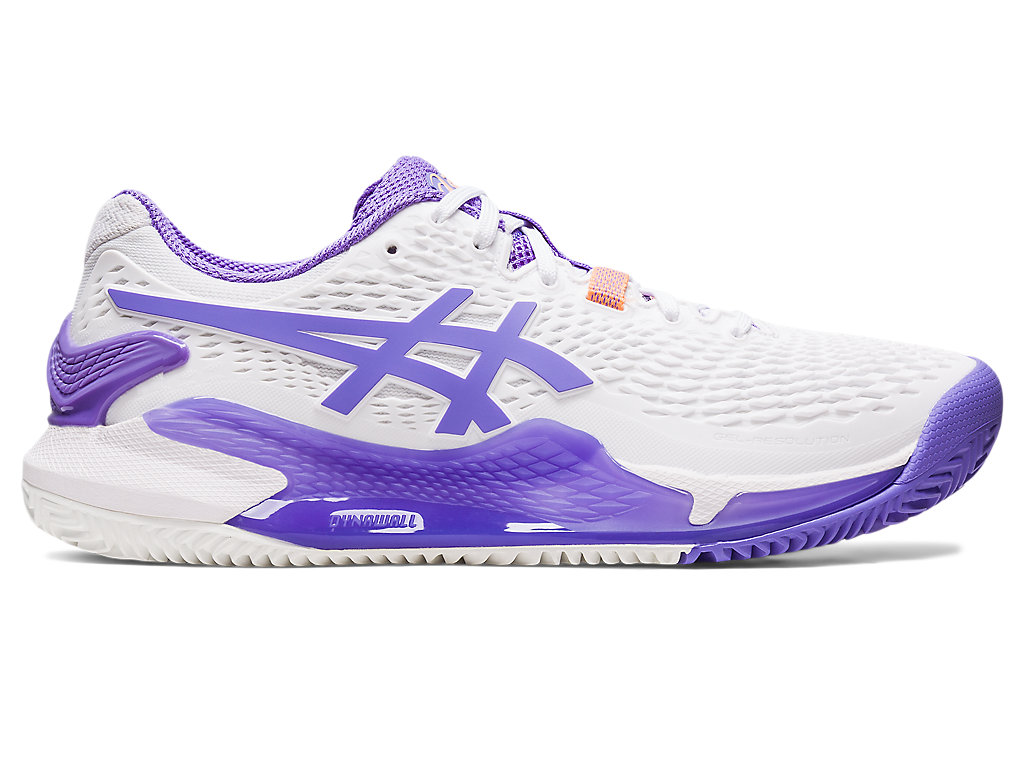 Women's Asics Gel-Resolution 9 Clay Tennis Shoes White | 4160-WADKJ