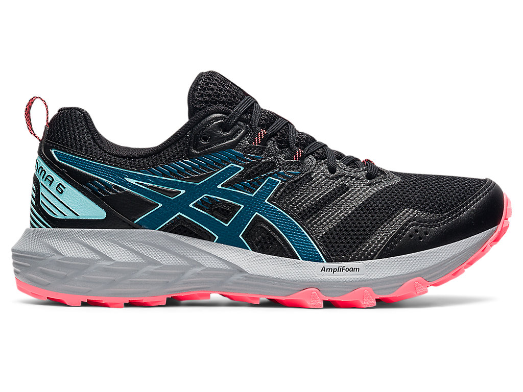 Women's Asics Gel-Sonoma 6 Trail Running Shoes Black / Deep Turquoise | 7481-WYJGE