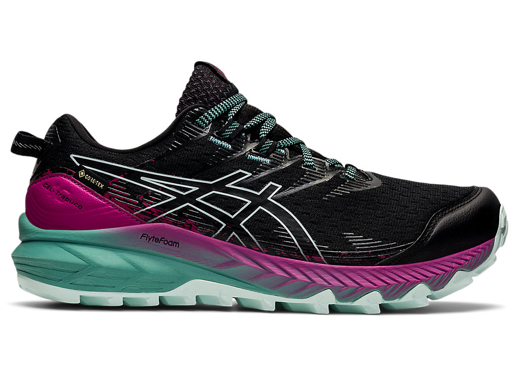 Women's Asics Gel-Trabuco 10 Gtx Trail Running Shoes Black | 5841-YUAVR