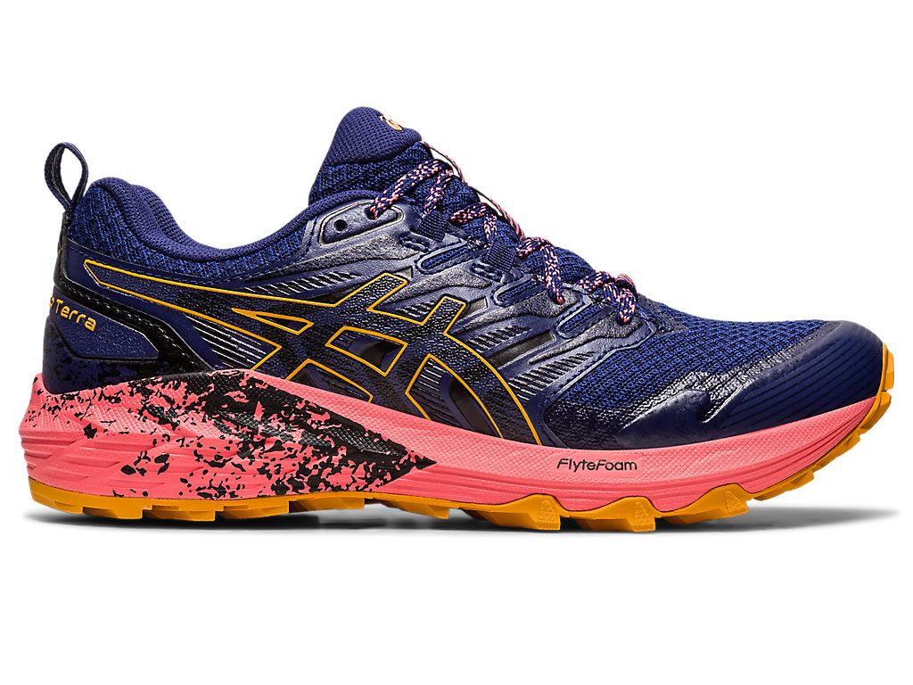 Women's Asics Gel-Trabuco Terra Trail Running Shoes Indigo Blue / Beige | 9567-MCEKL