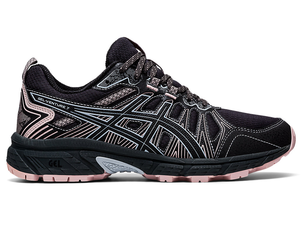 Women's Asics Gel-Venture 7 (D) Trail Running Shoes Deep Grey / Black | 6379-TXRMU