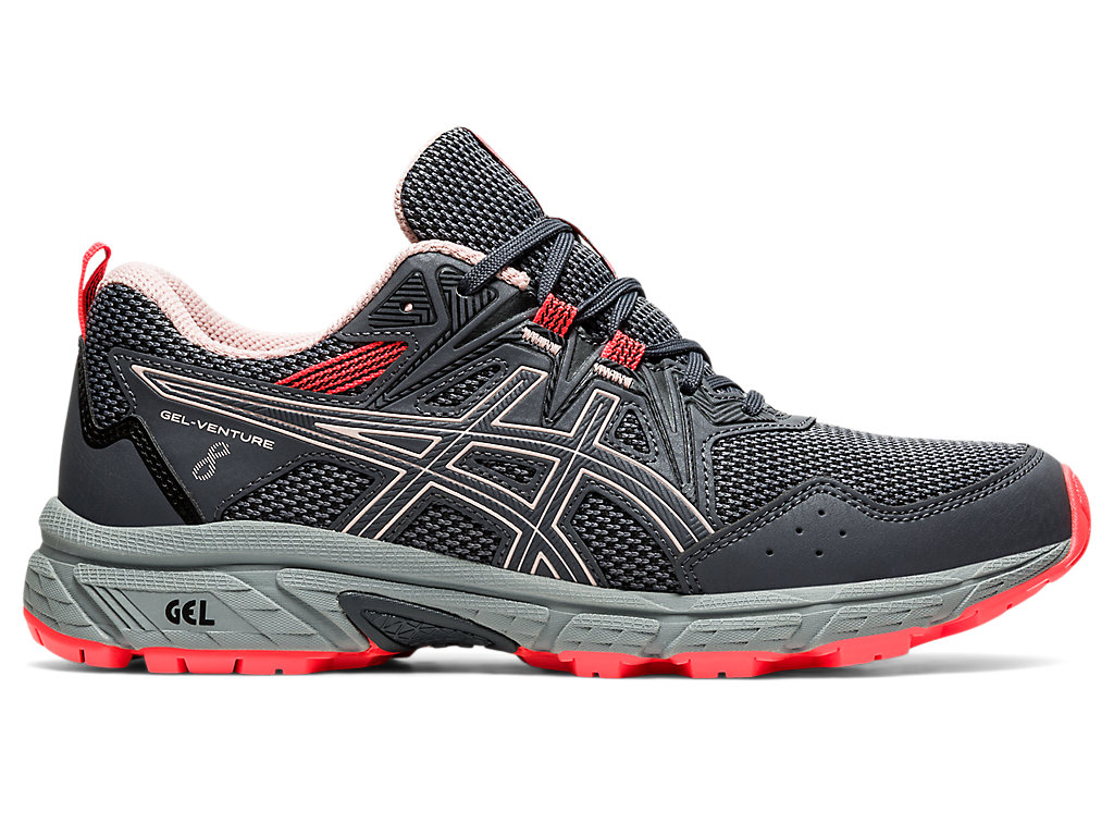 Women's Asics Gel-Venture 8 (D) Trail Running Shoes Grey / Coral | 1639-XITMP