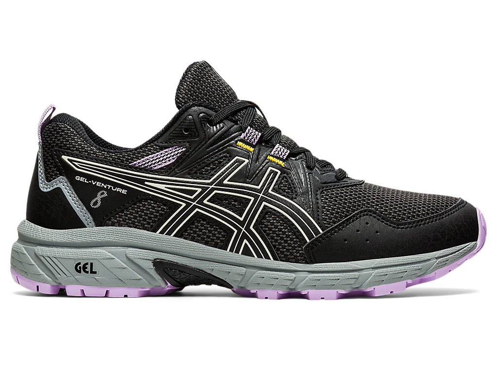 Women's Asics Gel-Venture 8 (D) Trail Running Shoes Black / White | 1760-EDTUJ