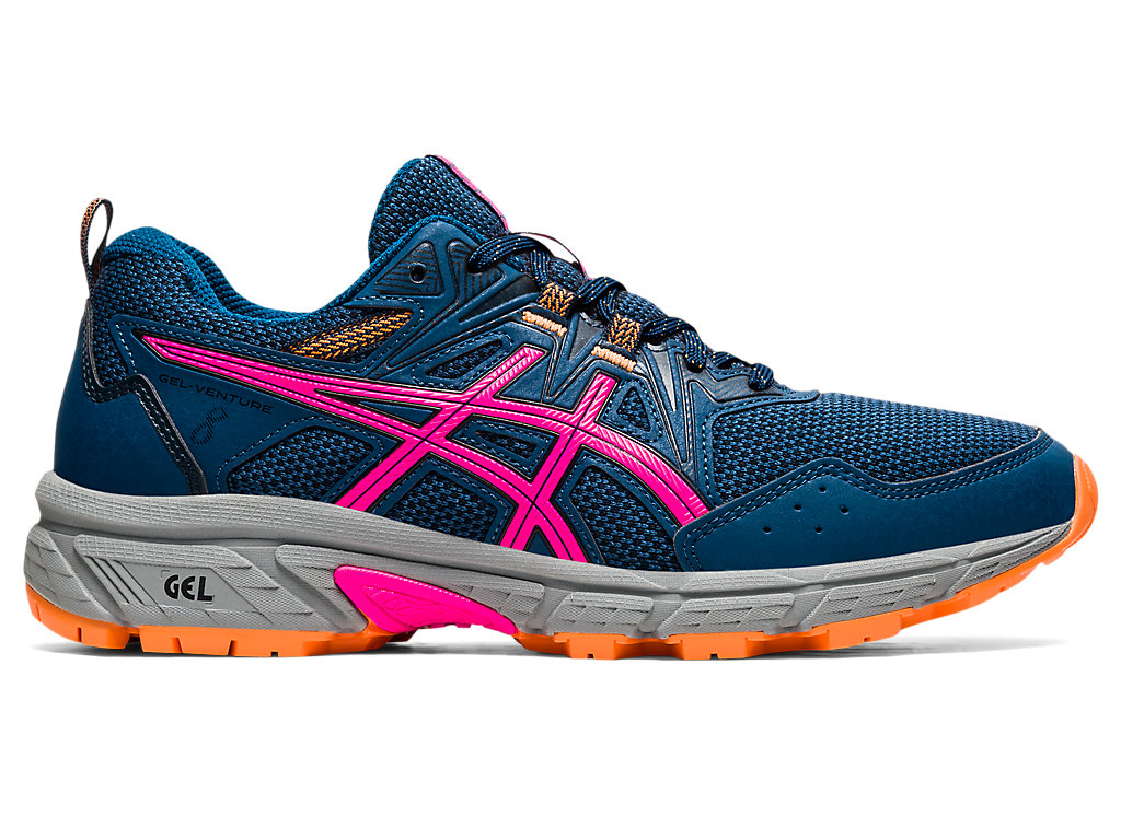 Women's Asics Gel-Venture 8 (D) Trail Running Shoes Blue / Pink | 2510-DMXRO