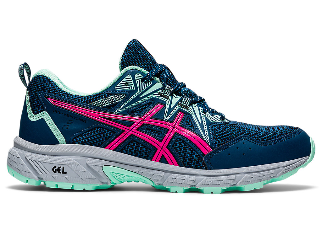 Women's Asics Gel-Venture 8 Trail Running Shoes Blue / Pink | 3976-EHFBJ