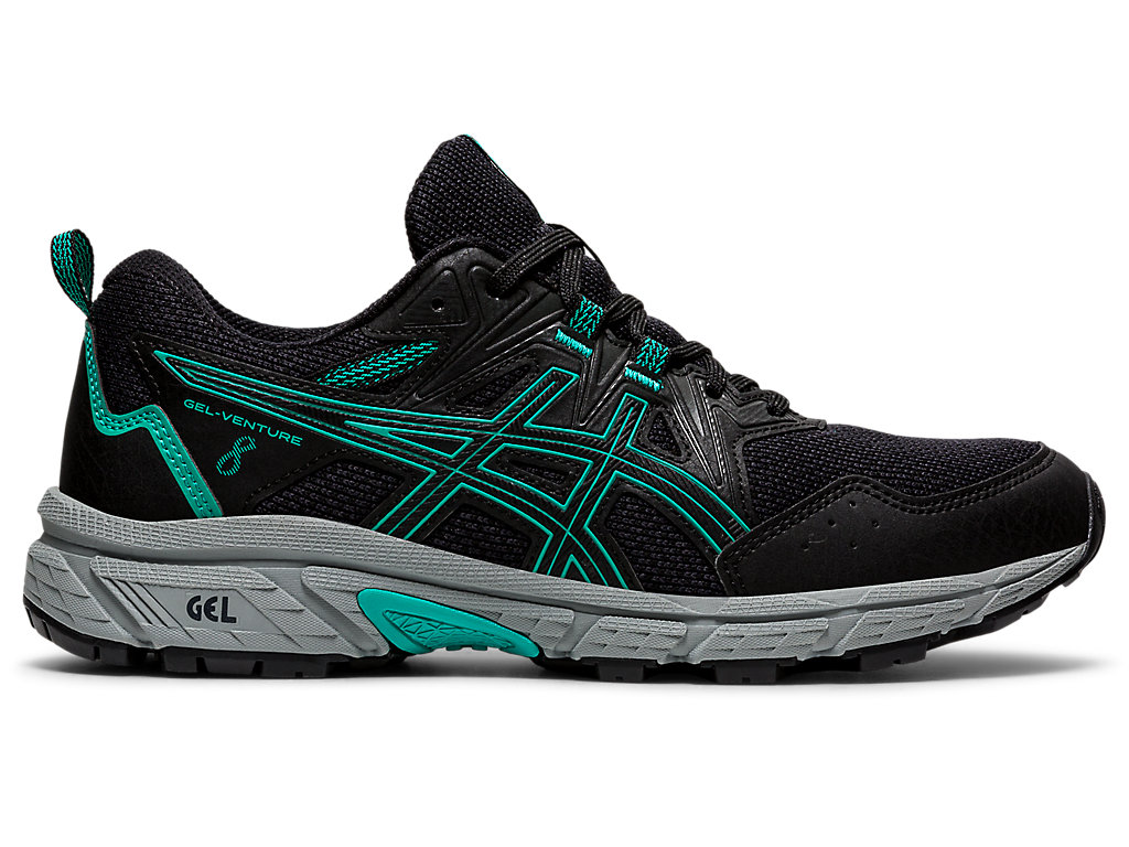 Women's Asics Gel-Venture 8 Trail Running Shoes Black | 4129-UHZKS