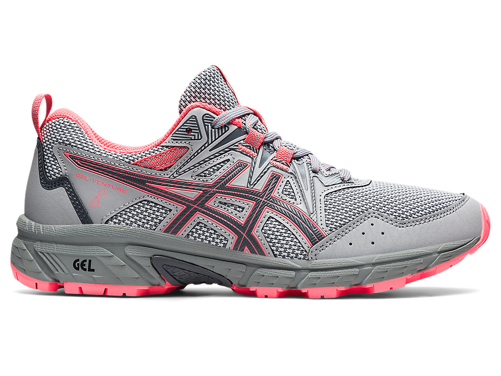 Women's Asics Gel-Venture 8 Trail Running Shoes Grey / Coral | 8437-JNVFC