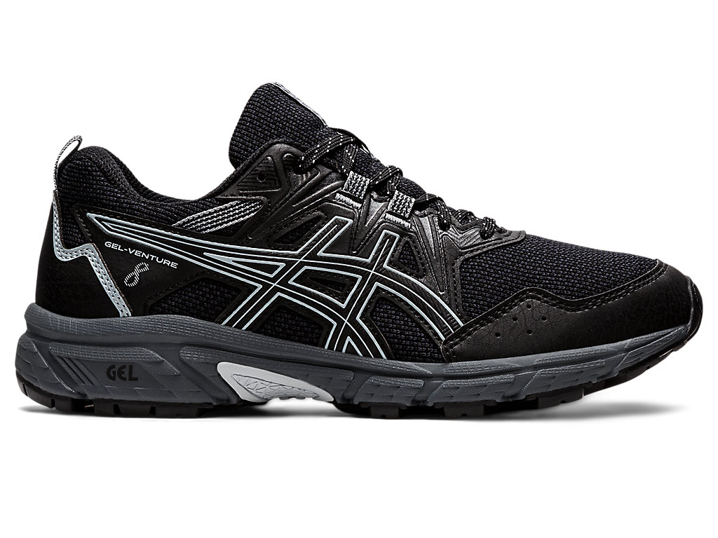 Women's Asics Gel-Venture 8 Trail Running Shoes Black / Grey | 8765-PYOQW