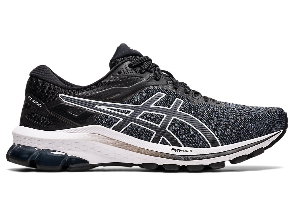 Women's Asics Gt-1000 10 (D) Walking Shoes Black / White | 1763-ZOYGD