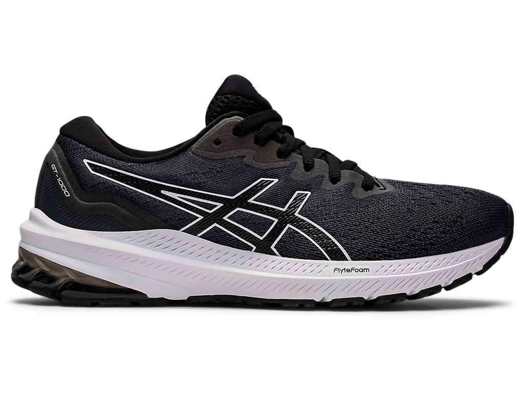 Women's Asics Gt-1000 11 (D) Walking Shoes Black / White | 2705-QJWML