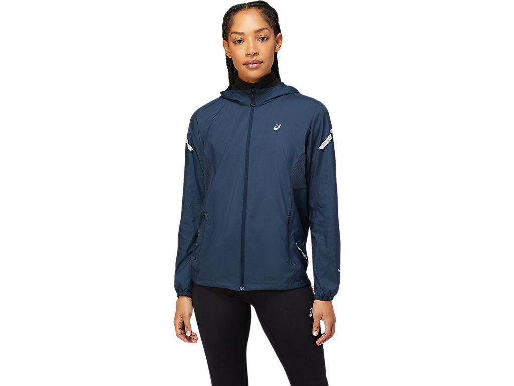 Women's Asics Lite-Show Jackets Blue | 8407-JKTHB