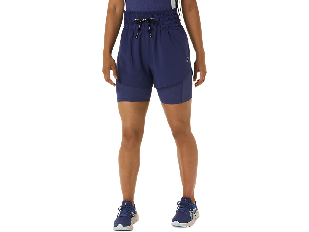 Women's Asics Nagino 4in Run Pants Indigo Blue | 0432-QNGOX