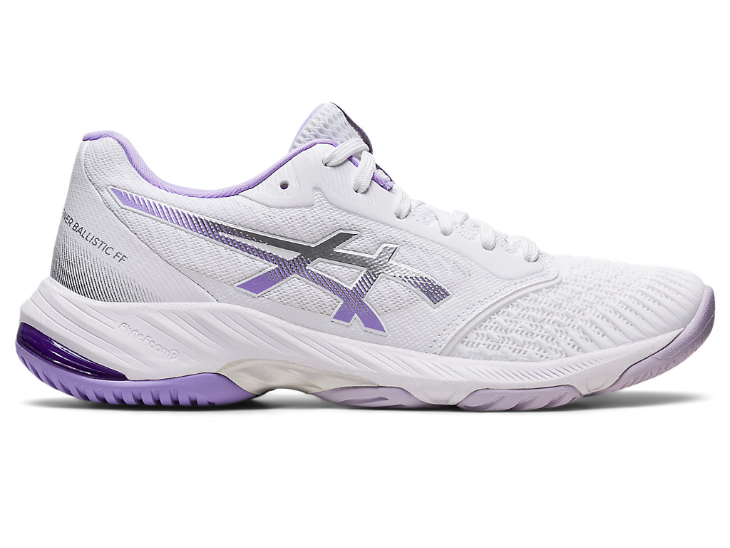 Women's Asics Netburner Ballistic Ff 3 Volleyball Shoes White / Purple | 8394-JEACF