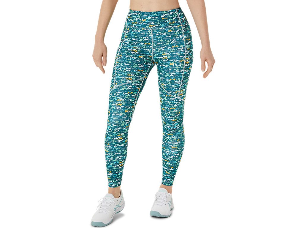 Women's Asics New Strong 92 Printed Leggings Green | 9612-WKBRC