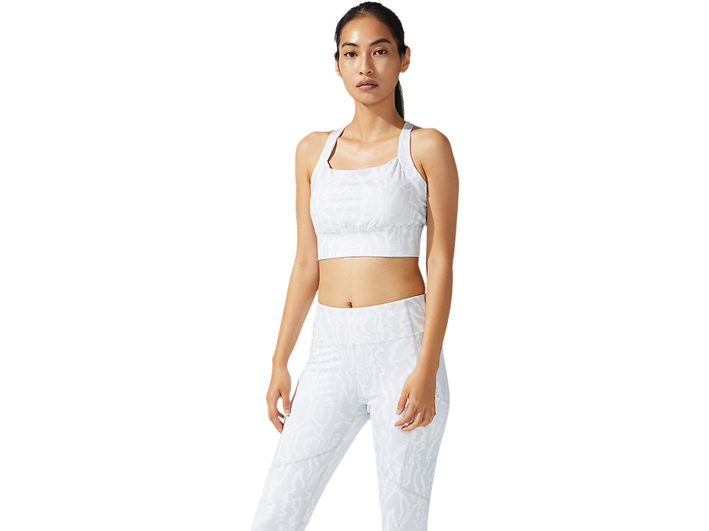 Women's Asics New Strong 92 Printed Sports Bra White | 2408-NPAKQ