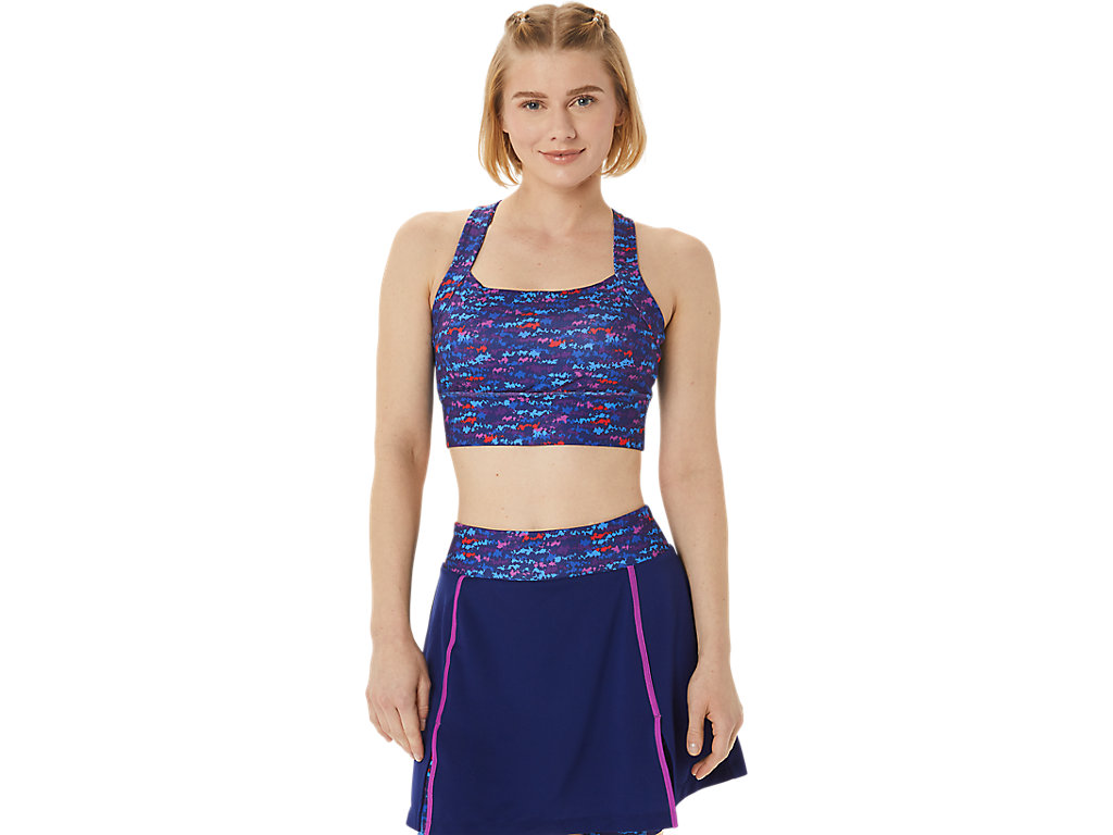 Women's Asics New Strong 92 Printed Sports Bra Purple | 4097-RVEMC