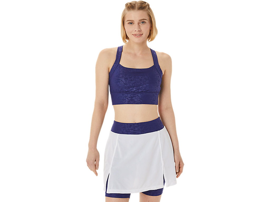 Women's Asics New Strong 92 Printed Sports Bra Blue | 7859-WZTCS