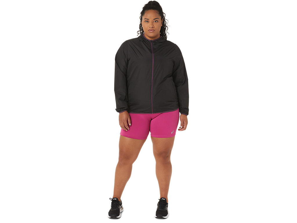 Women's Asics Packable Jackets Black / Deep Purple | 7562-ZVREF