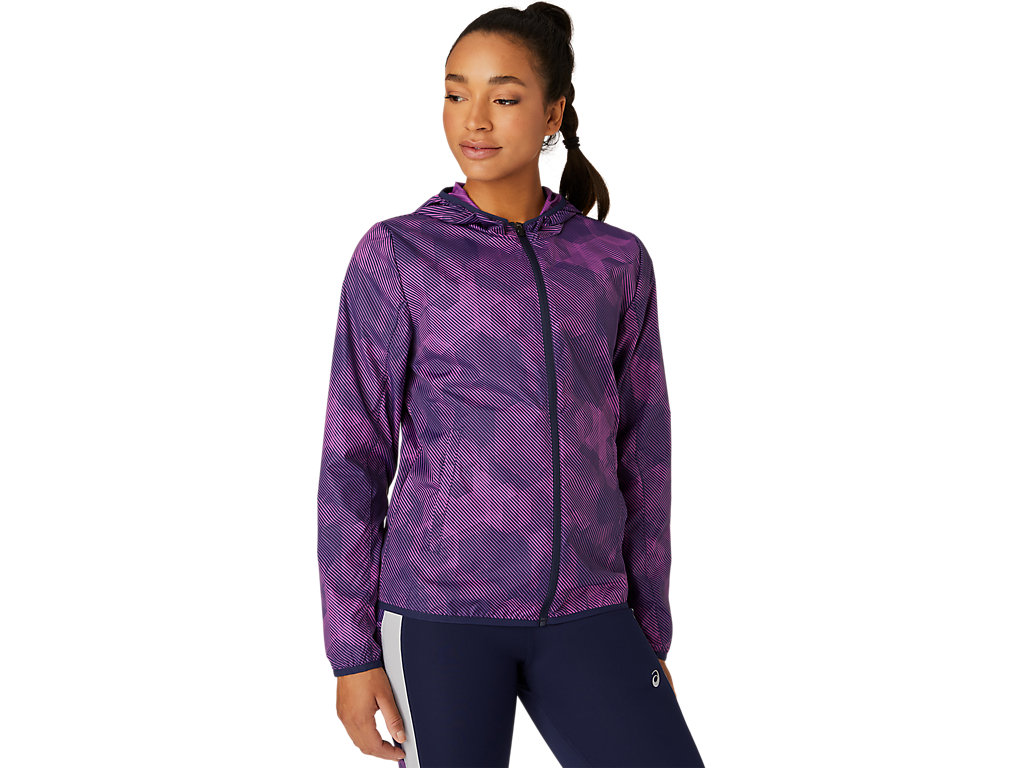 Women's Asics Packable Jackets Purple / Navy | 5802-JLFVZ