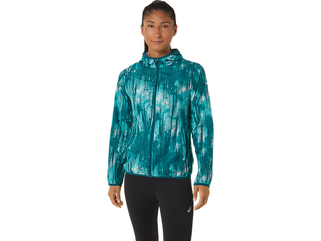 Women's Asics Packable Jackets Turquoise | 3827-QBSLP