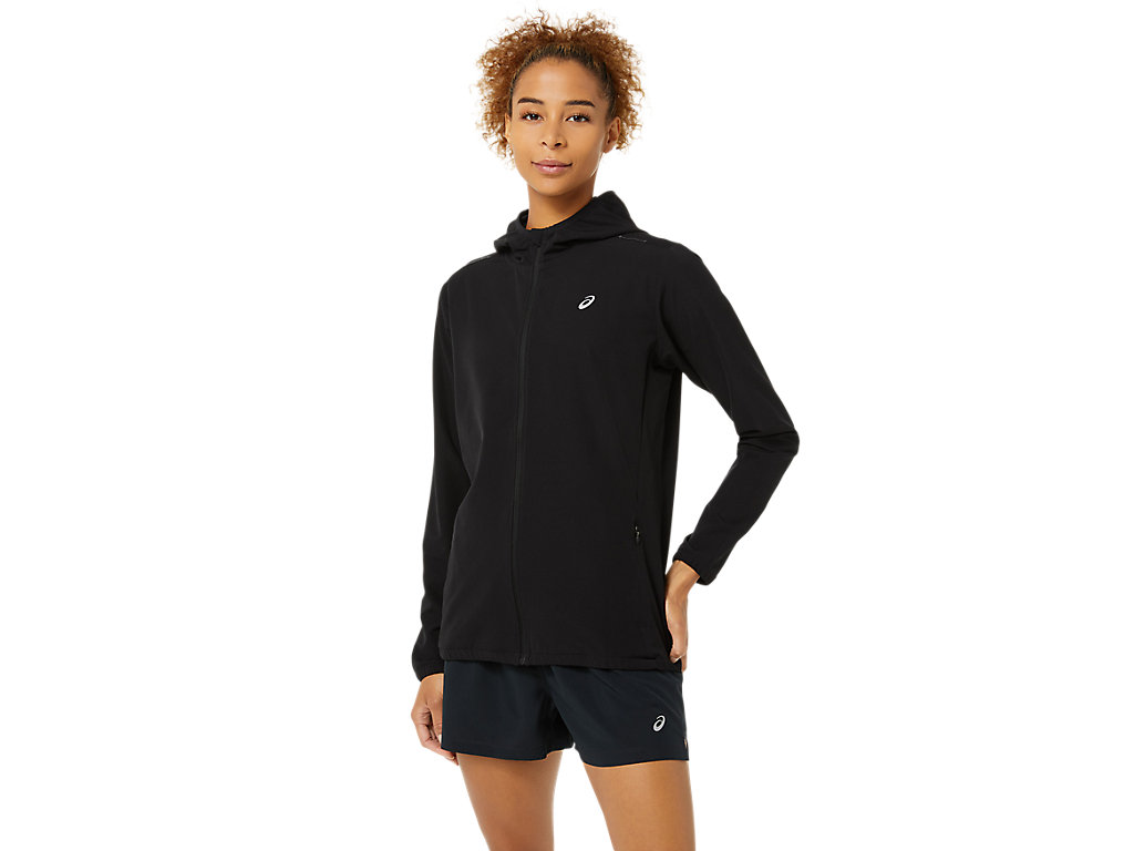 Women's Asics Ready-Set Jackets Black | 3450-UFANI