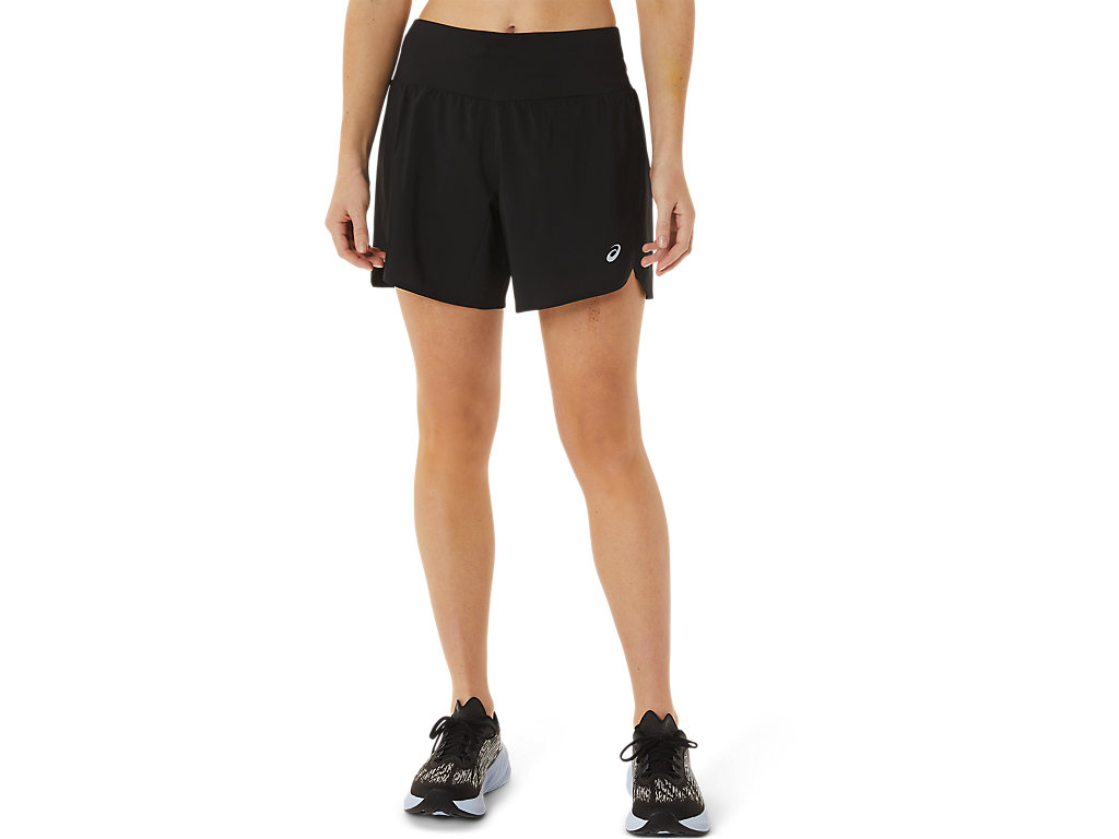 Women's Asics Road 2-N-1 5.5in Pants Black | 4302-EFSCX