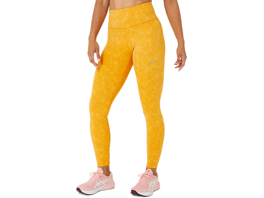 Women's Asics Runkoyo Jacquard Leggings Yellow | 6437-QXTDW