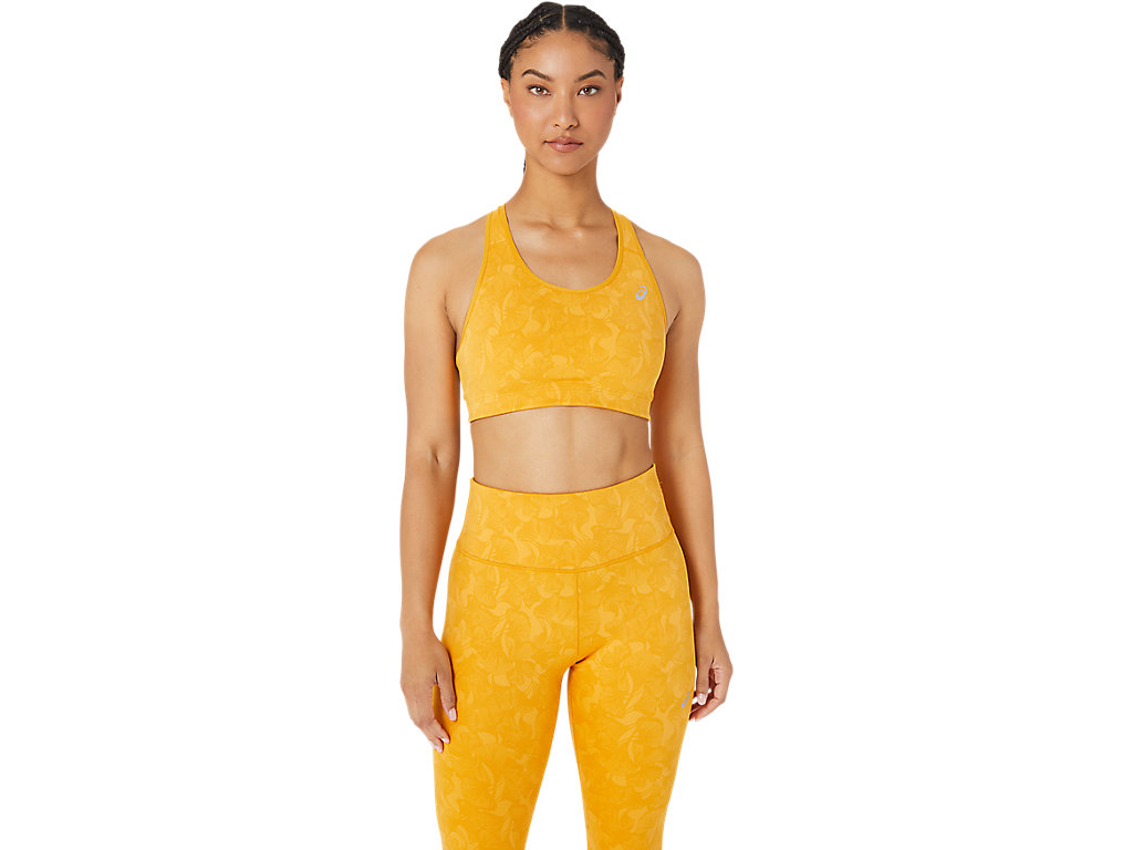 Women's Asics Runkoyo Jacquard Sports Bra Yellow | 0468-HAZPJ