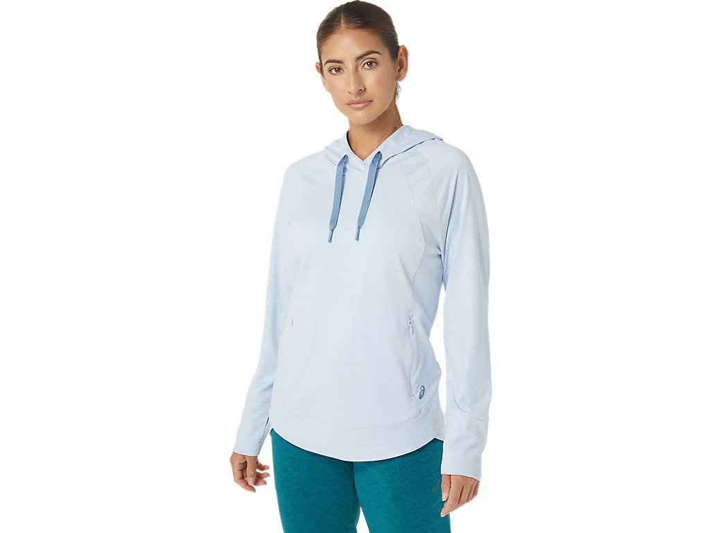 Women's Asics Tech Po T Shirts Blue | 7639-AUXHN