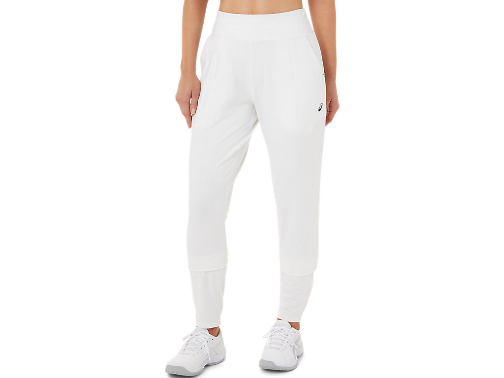 Women's Asics Tennis Pants White / Black | 8293-LQYWK