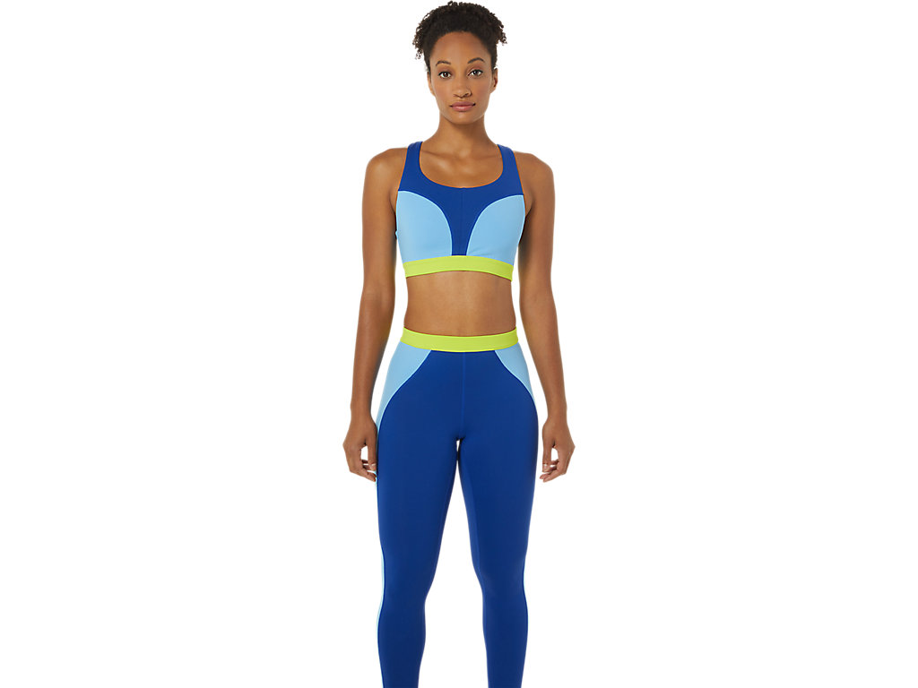 Women's Asics The New Strong Repurposed Sports Bra Blue / Green | 3051-EDQZI