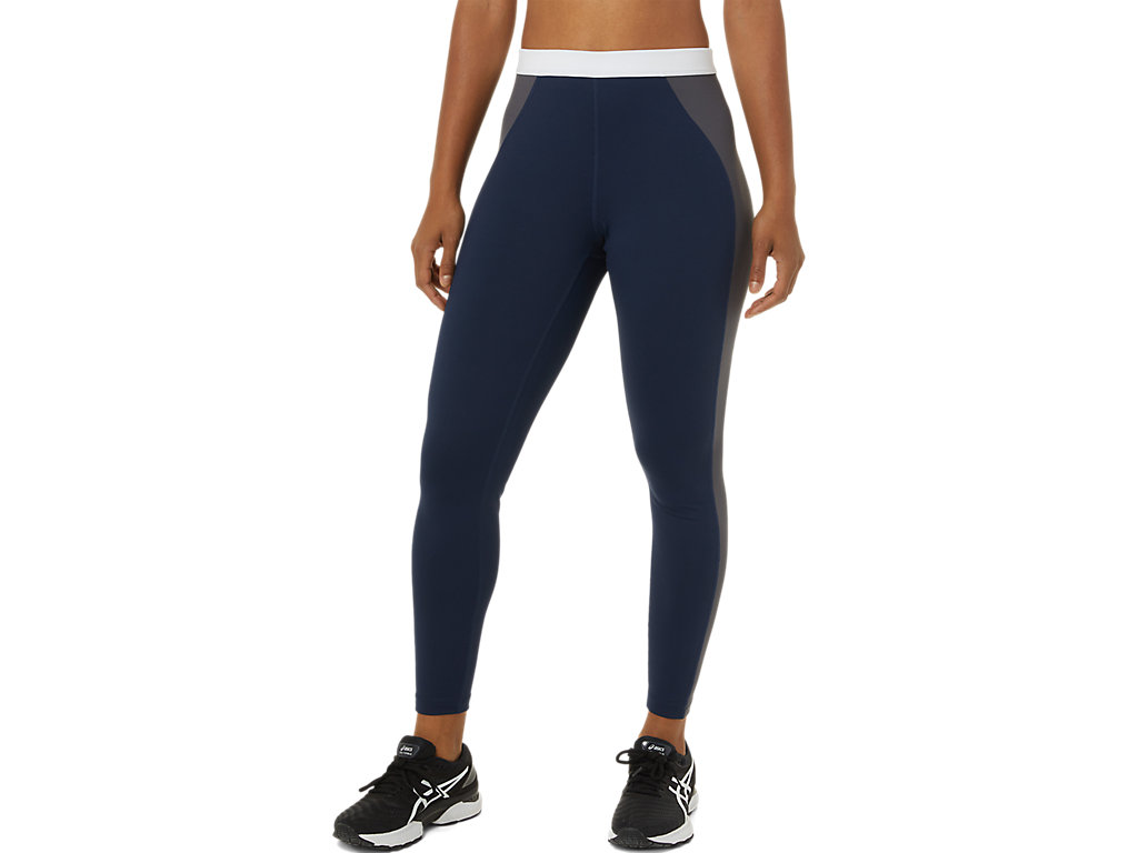 Women's Asics The New Strong Repurposed Leggings Navy / Grey / White | 3652-AWUDX