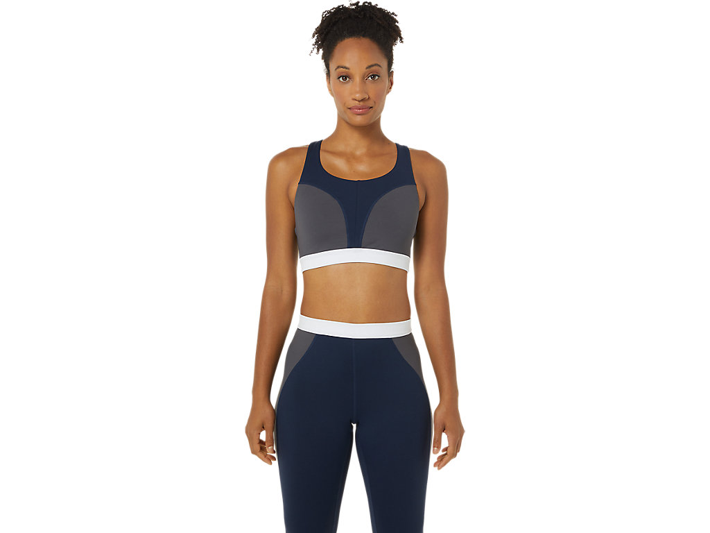 Women's Asics The New Strong Repurposed Sports Bra Navy / Grey | 5971-CKLRZ