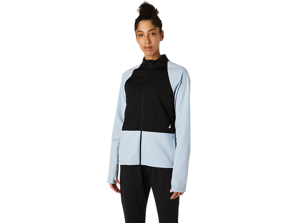 Women's Asics Thermostorm Full Zip Jackets Light Blue / Black | 1859-EVBSD