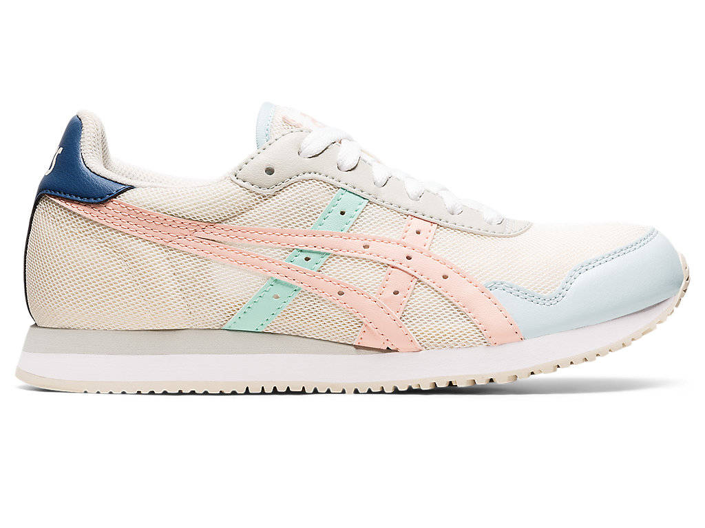 Women's Asics Tiger Runner Sneakers Cream / Turquoise | 3907-KPBTE