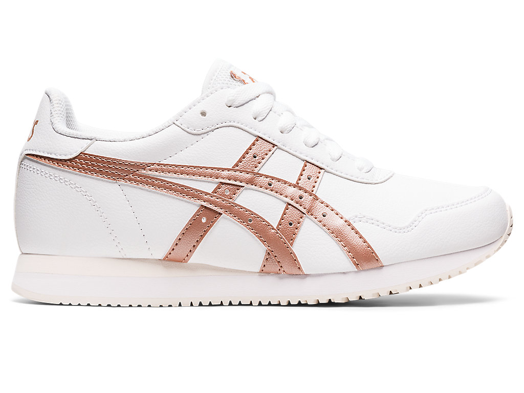 Women's Asics Tiger Runner Sneakers White / Rose Gold | 5637-CKWES