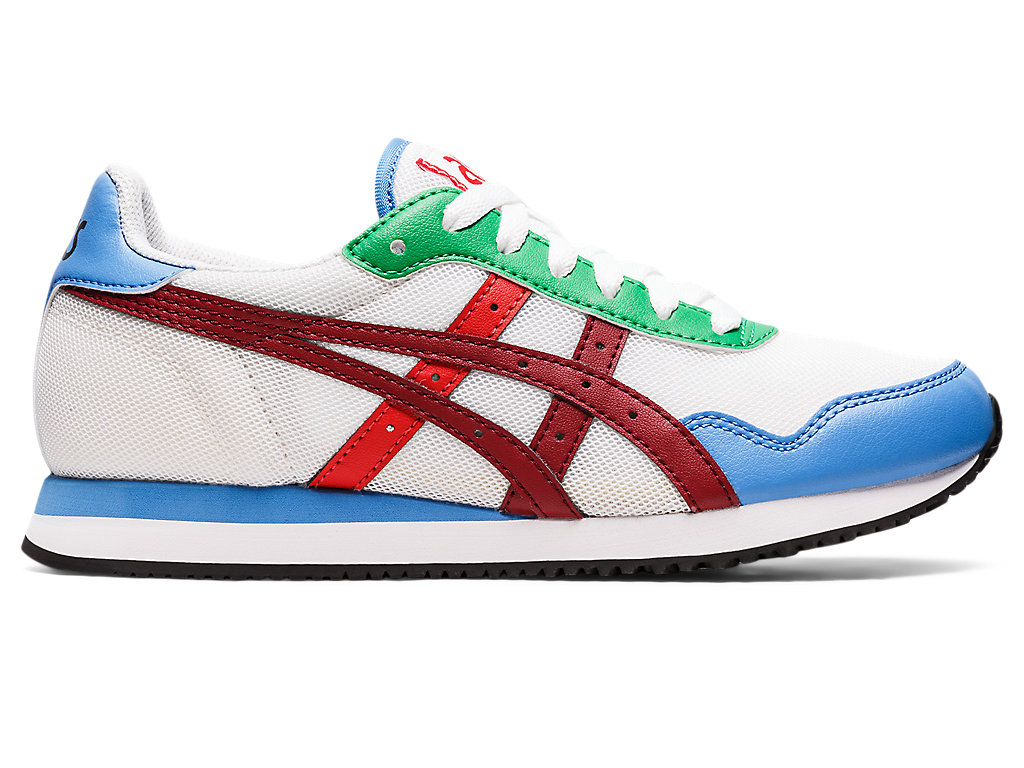 Women's Asics Tiger Runner Sneakers White / Burgundy | 7206-QOXKZ