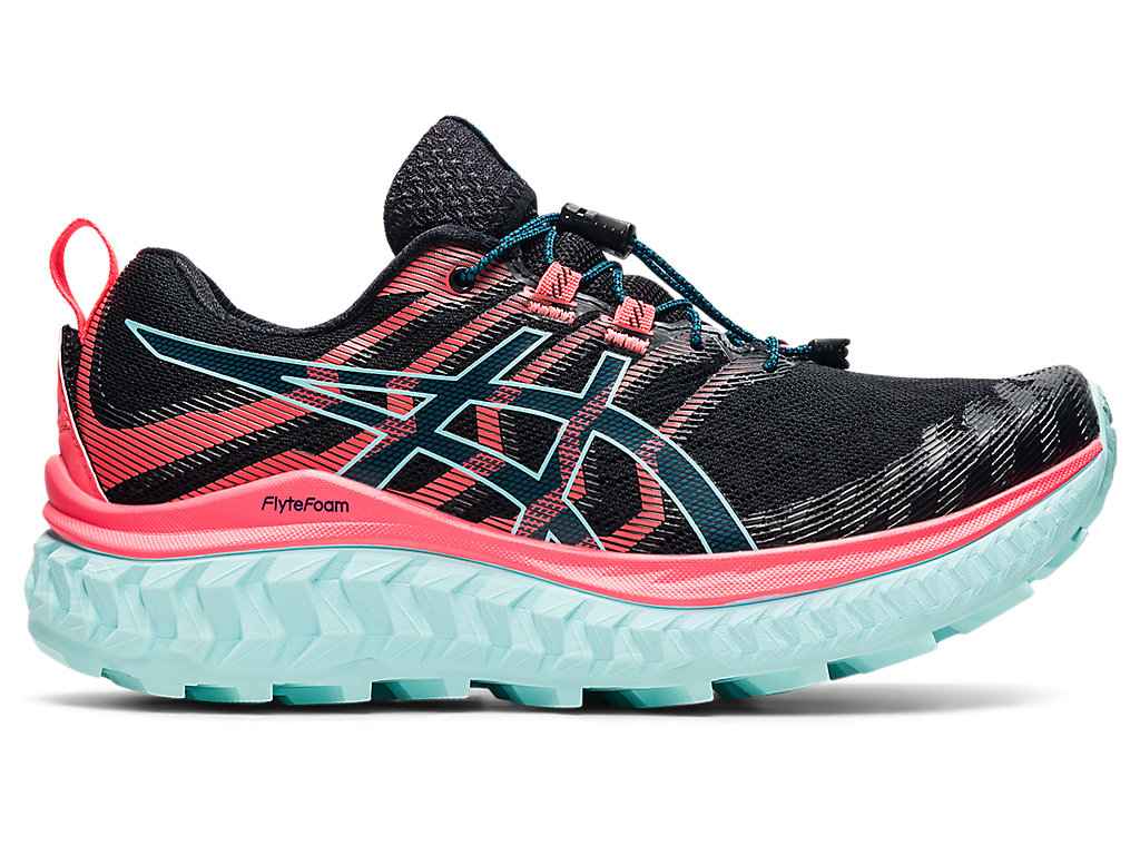 Women's Asics Trabuco Max Trail Running Shoes Black / Coral | 8512-GAONT