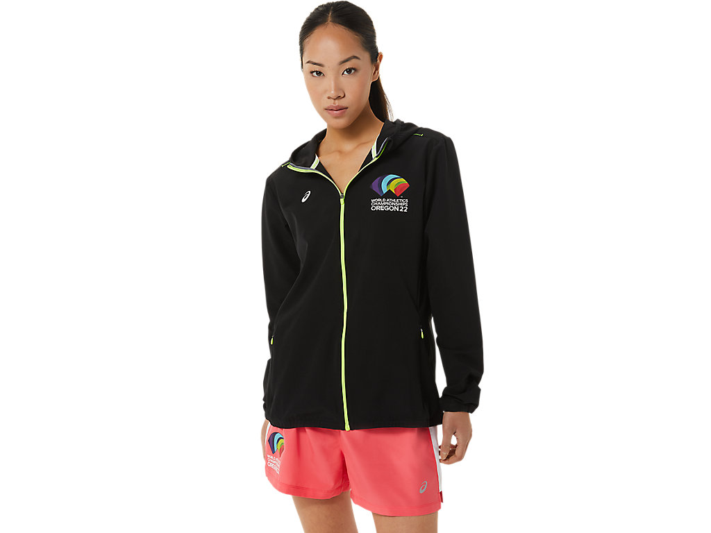 Women's Asics W Ready Set Wch Jackets Black | 3758-JSUZN