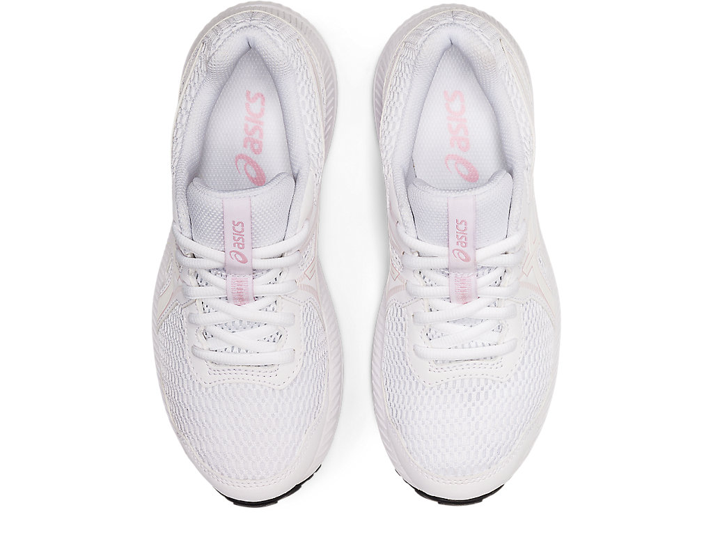 Kids' Asics Contend 7 Grade School Running Shoes White / Rose | 0685-OABFE