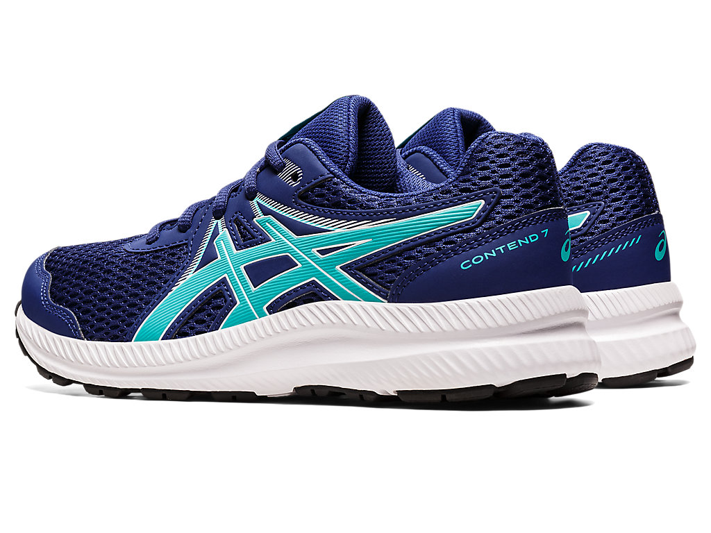 Kids' Asics Contend 7 Grade School Running Shoes Blue | 1576-RMWDL