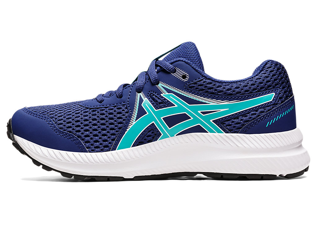 Kids' Asics Contend 7 Grade School Running Shoes Blue | 1576-RMWDL