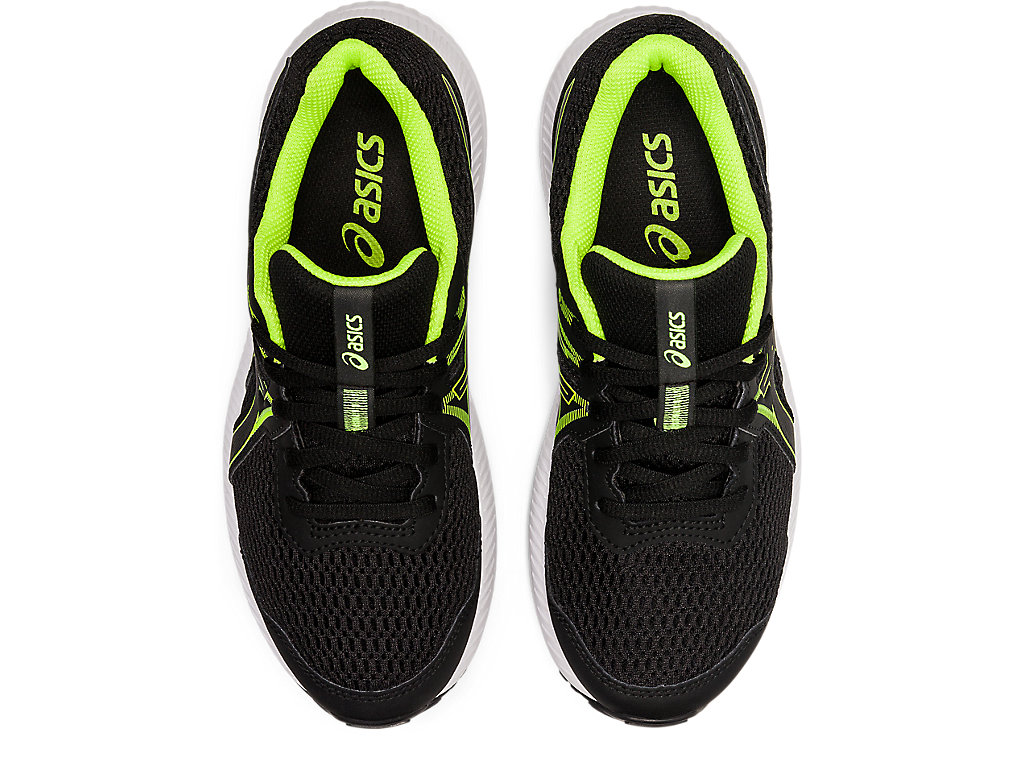 Kids' Asics Contend 7 Grade School Running Shoes Black / Green | 8754-RLKPD