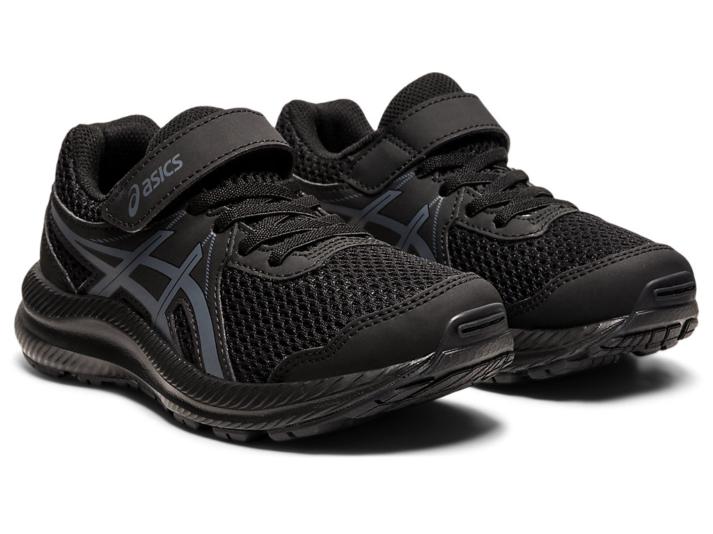 Kids' Asics Contend 7 Pre-School Running Shoes Black / Grey | 2576-ZSANK