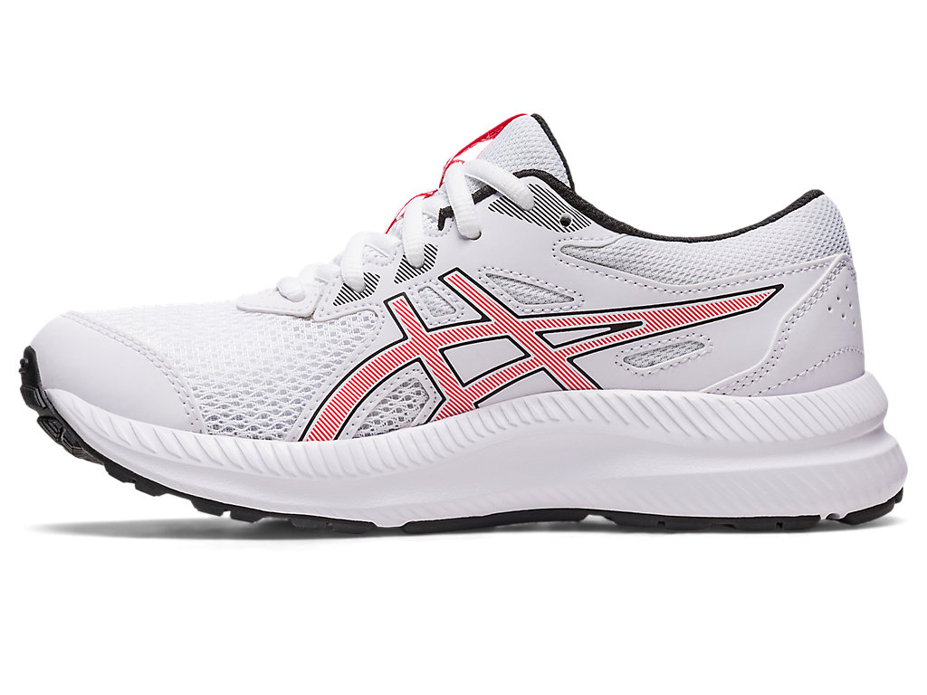 Kids' Asics Contend 8 Grade School Running Shoes White / Red | 2781-JVIAN