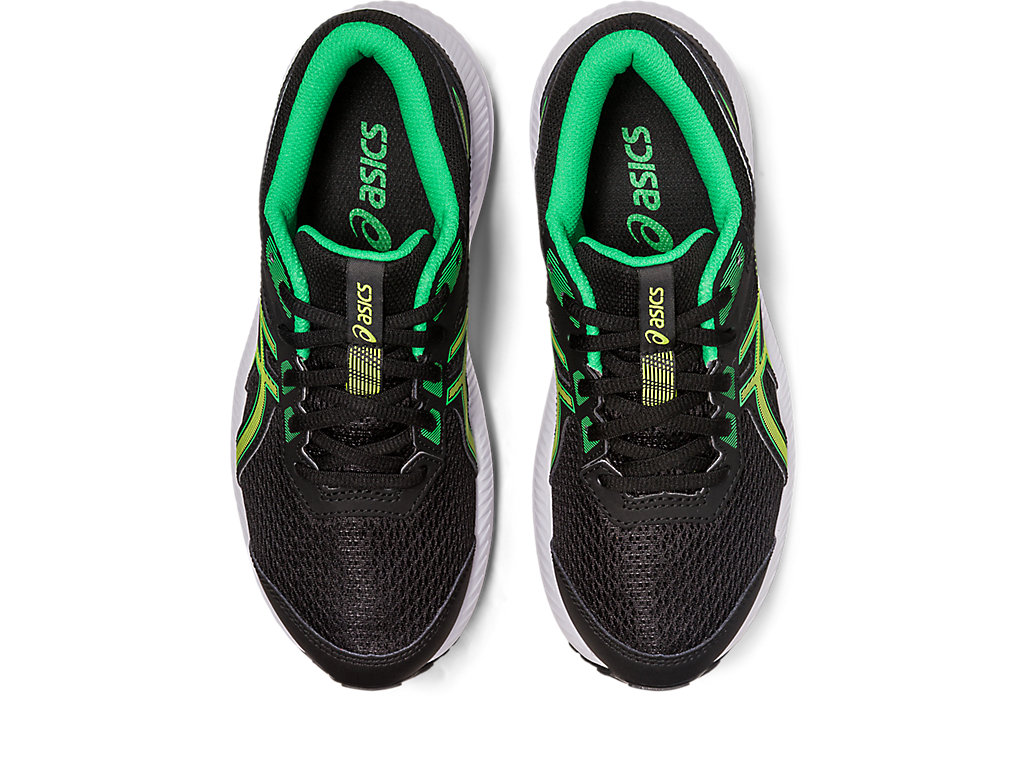 Kids' Asics Contend 8 Grade School Running Shoes Black / Light Green | 3624-HIQYM